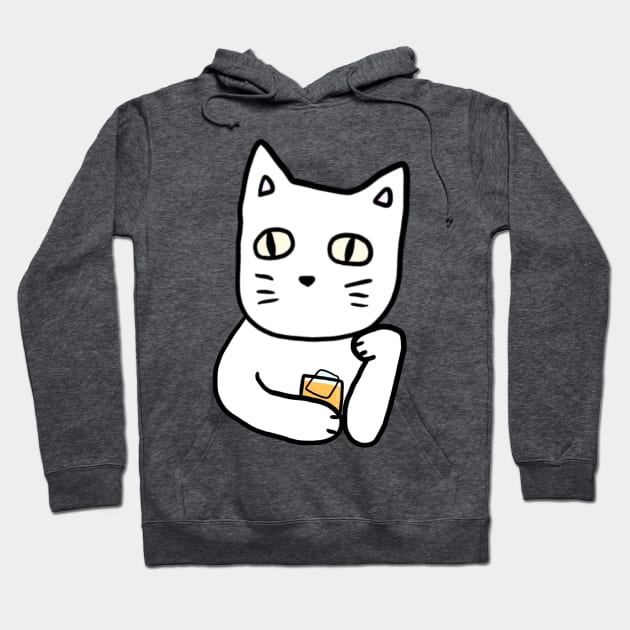 Cat and Whiskey Hoodie by Marinaaa010